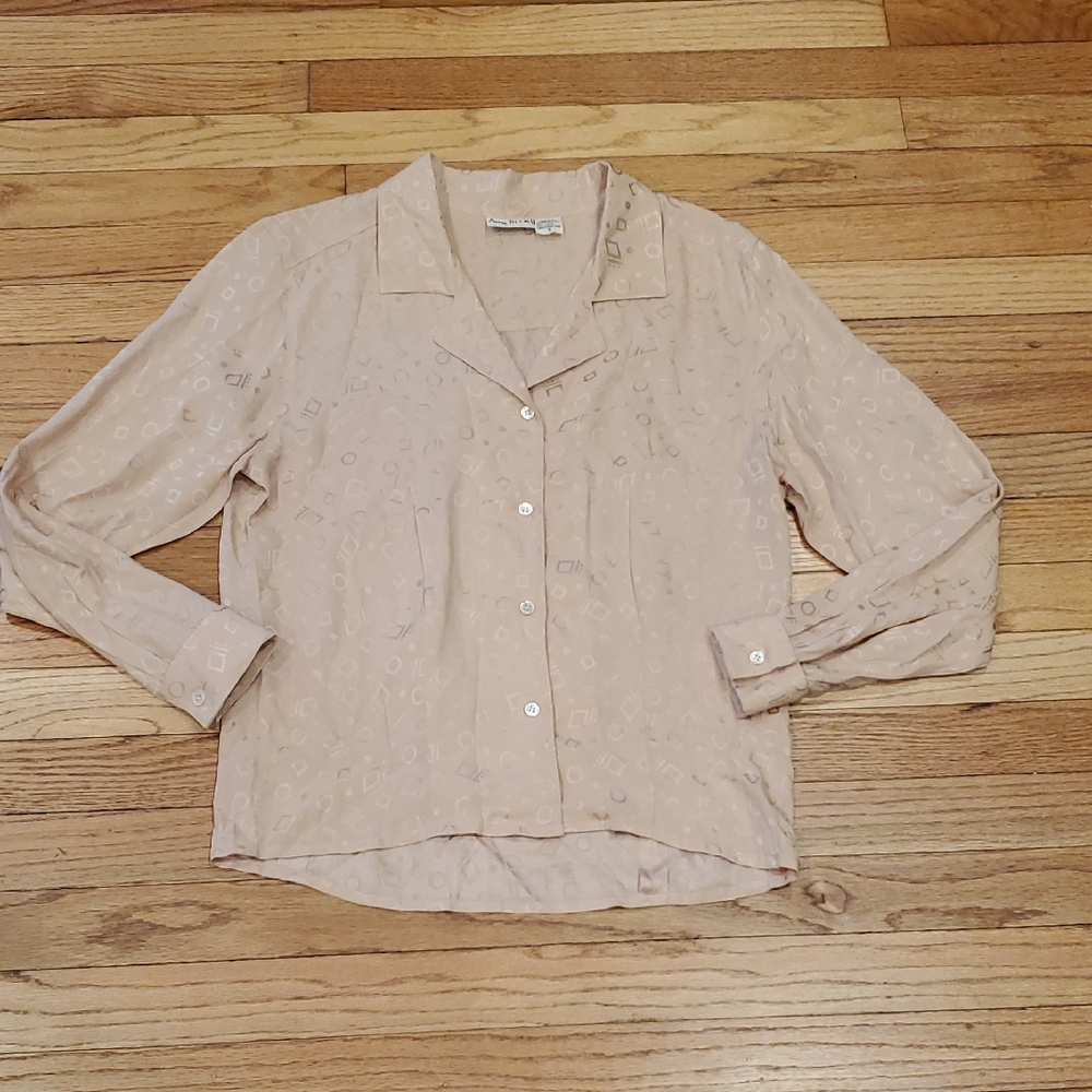 Anne Klein Light Beige Button-Down Shirt